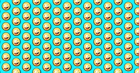 Crazy emoji animated tile Loopable motion graphics pattern background. Over.. Stock Footage 224357986
