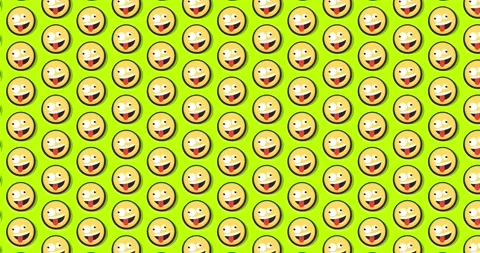 Crazy emoji animated tile Loopable motion graphics pattern background. Over.. Stock Footage 224358018