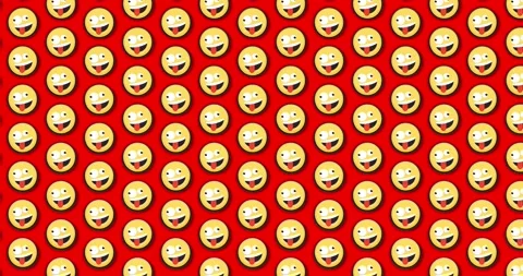 Crazy emoji animated tile Loopable motion graphics pattern background. Over.. Stock Footage 224358356