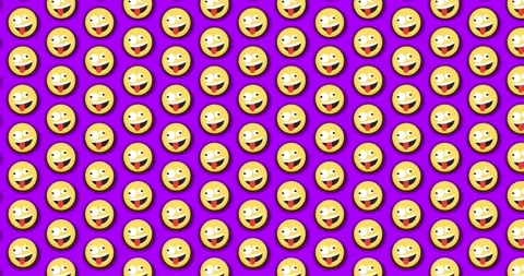 Crazy emoji animated tile Loopable motion graphics pattern background. Over.. Vídeos de archivo 224358413