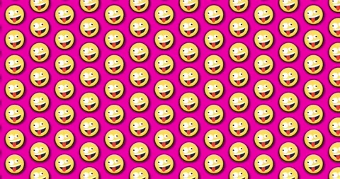 Crazy emoji animated tile Loopable motion graphics pattern background. Over.. Stock Footage 224358458