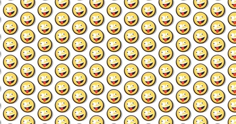 Crazy emoji animated tile Loopable motion graphics pattern background. Over.. Vídeos de archivo 224358692
