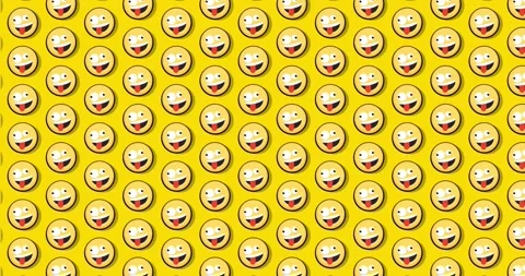 Crazy emoji animated tile Loopable motion graphics pattern background. On P.. Stock-Footage 224358697