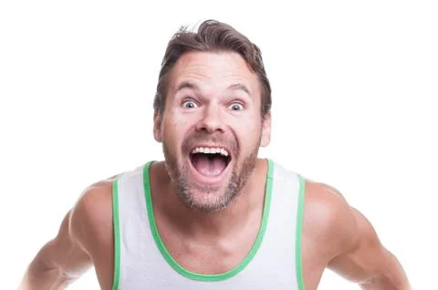 Crazy excited man Fotos Stock