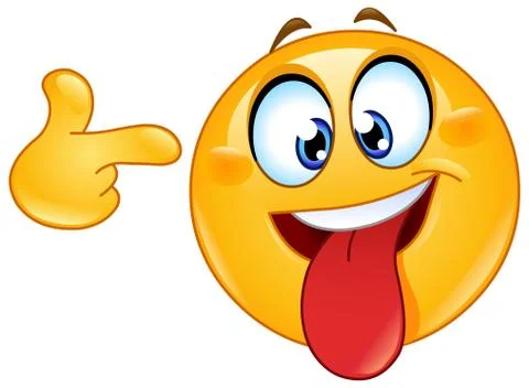 Crazy face emoticon Illustrazione stock