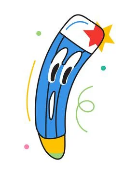 Crazy face sticker vector. Abstract comic character with big angry eye Stock Illustration