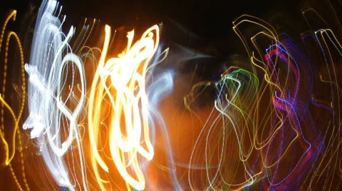 Crazy fire lights abstract neon pattern Stock Footage