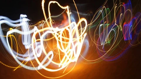 Crazy fire lights dancing Video stock 82250535