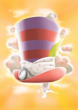 Crazy Flying Hat Stock Illustration