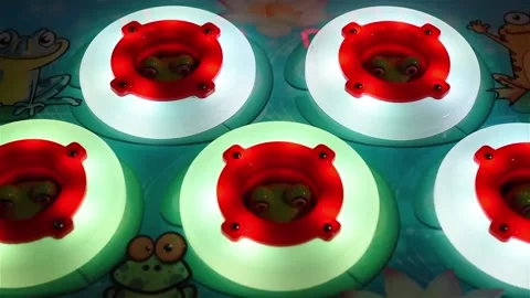 Crazy frog game with neon flash lights Stock Footage 221804429