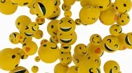 Crazy Fun Animated Transition Happy Smiley Yellow Emotion Faces Icon Explosion Stock Footage