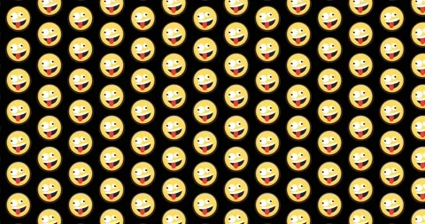 Crazy Fun emoji animated tile Loopable motion graphics pattern background. .. Stock Footage 224358027