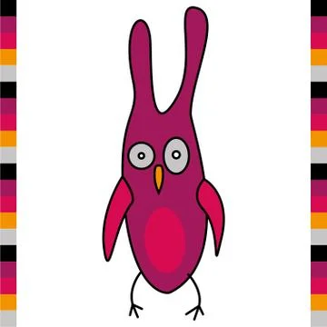 Crazy funny owl hand drawn Stock Illustration