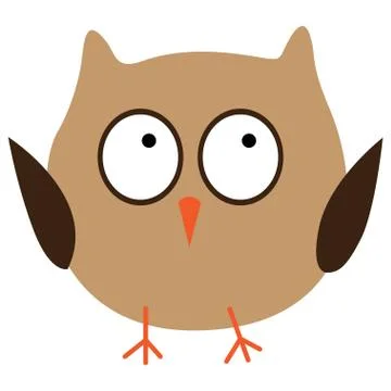 Crazy funny owl hand drawn Stock Illustration