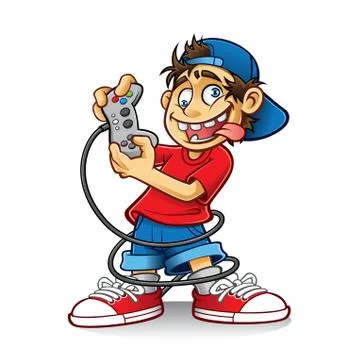 Crazy game boy 스톡 일러스트