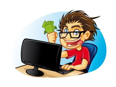 Crazy geek Stock Illustration