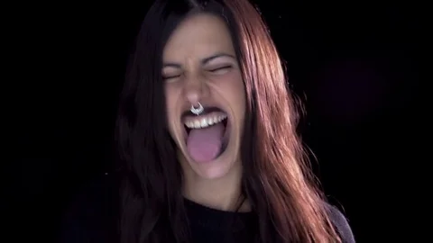 Crazy girl close up Stock Footage 79035312