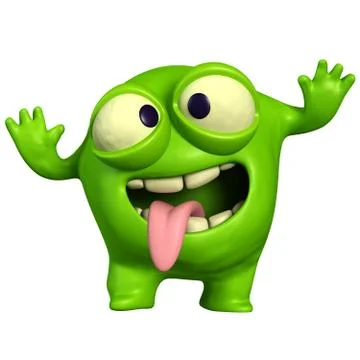 Crazy green monster 스톡 일러스트