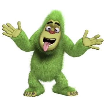 Crazy green yeti 스톡 일러스트