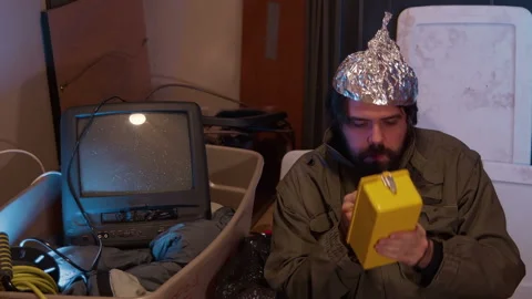 Crazy guy with radioactive detector 動画素材 143171627