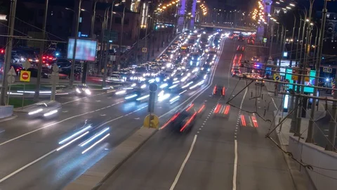 Crazy Highway Traffic Timelpase Motion Stock Footage 91664370
