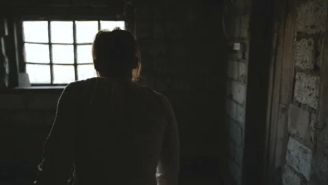 Crazy Horrible Maniac In Basement With Window Stock-Footage 116080419