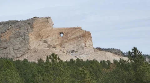 Crazy Horse Monument Pan Stock Footage 48479228