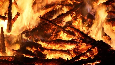 Crazy jerky POV fire burning shot Stock Footage 122306596