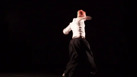 Crazy kick art man dance Stock Footage 89626632