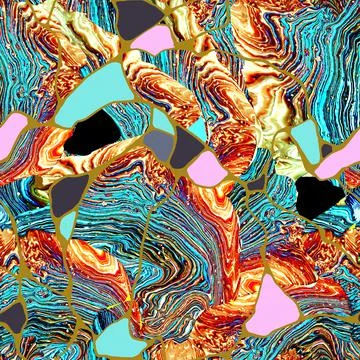 Crazy kintsugi style trendy seamless pattern with stone grunge texture. Stock Illustration