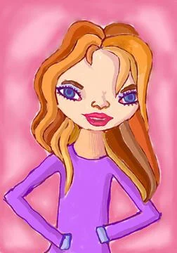 Crazy lady Stock Illustration
