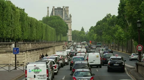 Crazy long traffic jam. Paris, France. Stock-Footage 51050847