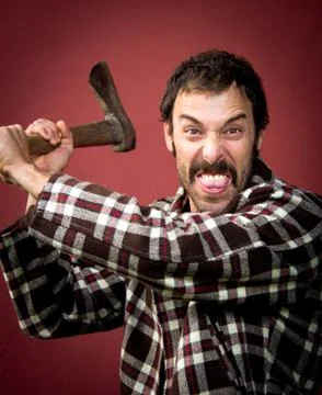 Crazy lumberjack Stock Photos