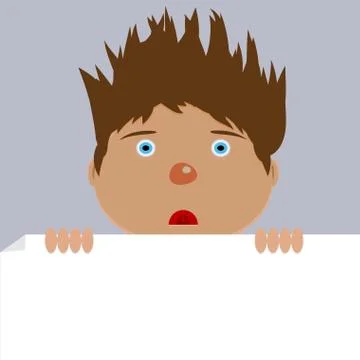Crazy man hold banner Stock Illustration