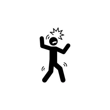 Crazy, man icon. Element of man negative character icon for mobile concept and Stock Illustration