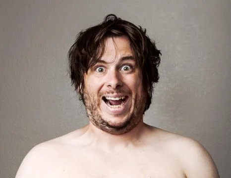 Crazy man looking at the camera Stock Photos