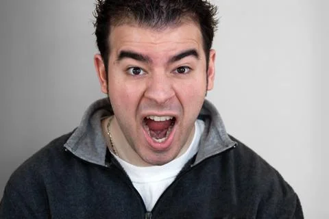 Crazy Man Screams Stock Photos