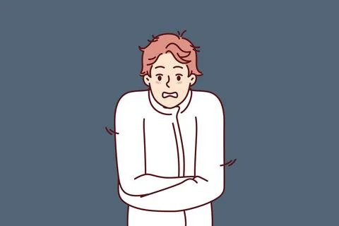 Crazy man in straitjacket needs urgent psychiatric help after nervous breakdown Stock-Illustration