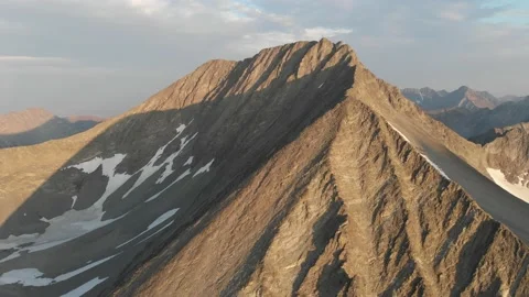 Crazy Mountains, sharp exposed granite at sunset Stock Footage 166755023