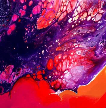 Crazy multi color texture with Fluid Art splashes and flashes effect. Stock Illustration