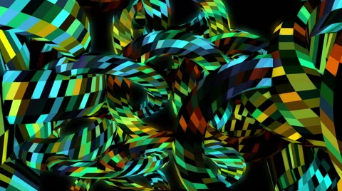 Crazy Multicolored  Facets Rings animation VJ Loop Stock-Footage 57329872