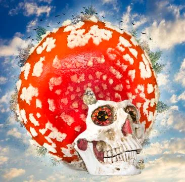 Crazy mushroom planet Stock-Fotos