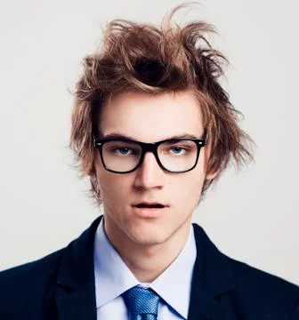 Crazy nerd Stock Photos