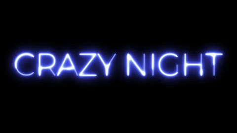 Crazy Night Neon Text Animation Stock Footage 318339225