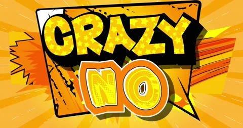 Crazy No. Comic Book Words Stock Footage 166329343
