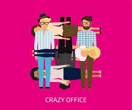 Crazy office Stock Illustration