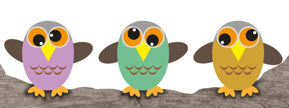 Crazy owls Stock Illustration