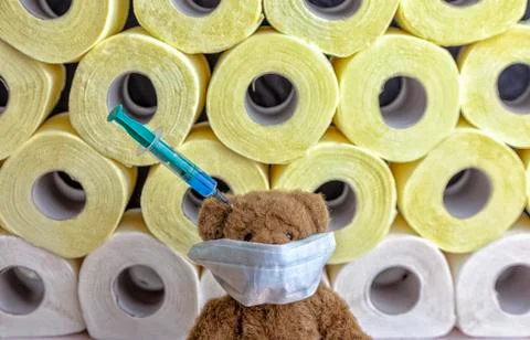 Crazy panic on the background of the virus Stock Photos