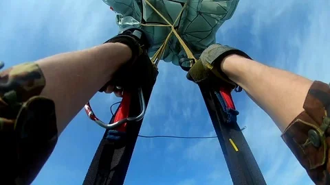 Crazy Parachute Opening in Slow Motion Stock Footage