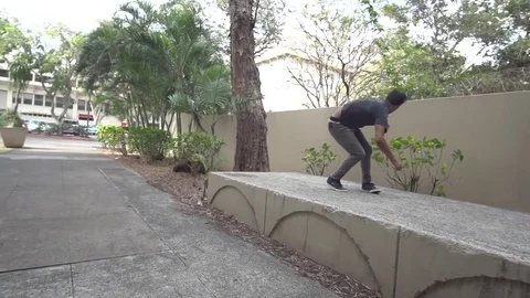Crazy Parkour Flip Combo Sequence Stock Footage 80072458